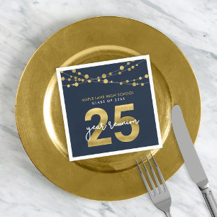 Serviette En Papier Cordes bleues de lumière 25 ans Classe Réunion