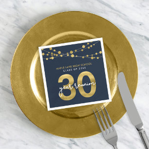 Serviette En Papier Cordes bleues de lumière 30 ans Classe Réunion