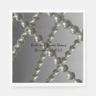 Serviette En Papier Cordes de perles Papier Mariage