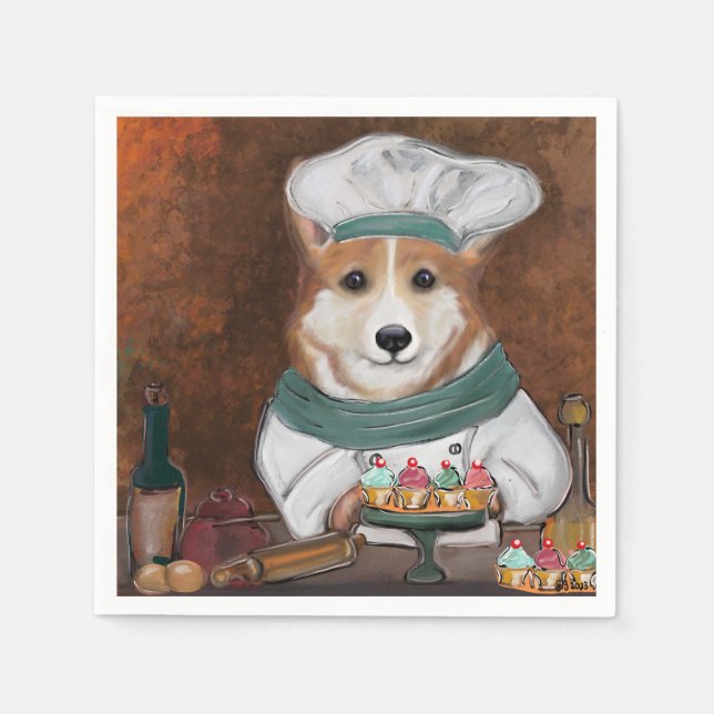Serviette En Papier Corgi (Devant)