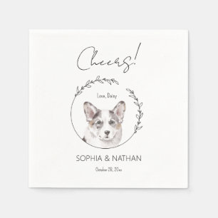 Serviette En Papier Corgi Chien Mariage simple Cocktail Napkins