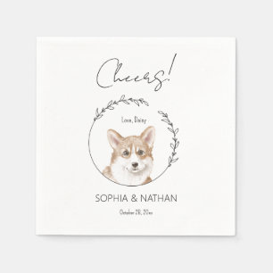 Serviette En Papier Corgi Chien Mariage simple Cocktail Napkins