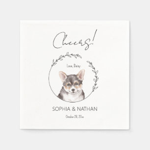Serviette En Papier Corgi Chien Mariage simple Cocktail Napkins