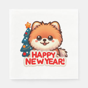 Serviette En Papier Corgi Cutie Puppy souhaite un heureux Classic 2024