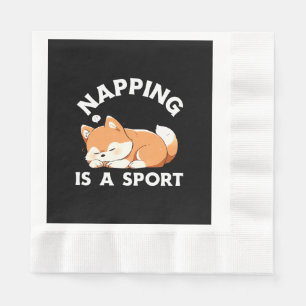 Serviette En Papier Corgi drôle qui fait la sieste est un sport pour l