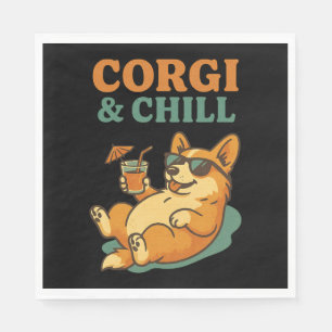 Serviette En Papier Corgi et Chill