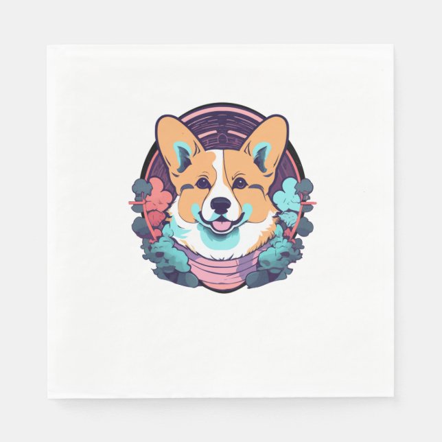 Serviette En Papier Corgi mûre (Devant)
