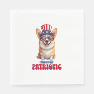 Serviette En Papier Corgi Patriotique - Extrêmement Patriotique