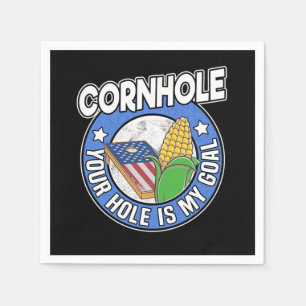 Serviette En Papier Cornhole Your Hole Est Mon But American Flag Logo 