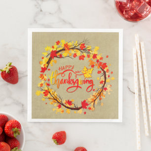 Serviette En Papier Correspondance Thanksgiving Autumn Leaf Tons