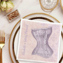 Corset victorien damassé violet rose style vintage