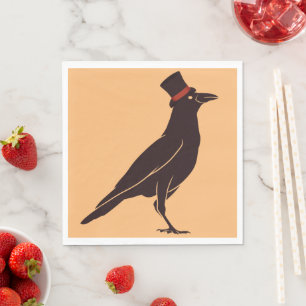 Serviette En Papier Corvids - Tophat Blackbird Raven