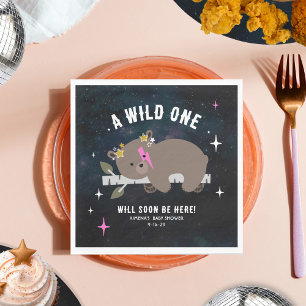 Serviette En Papier Cosmic Cub Sleepy Wild One Rose Girl Baby shower