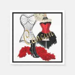 Serviette En Papier Costume cancan 1