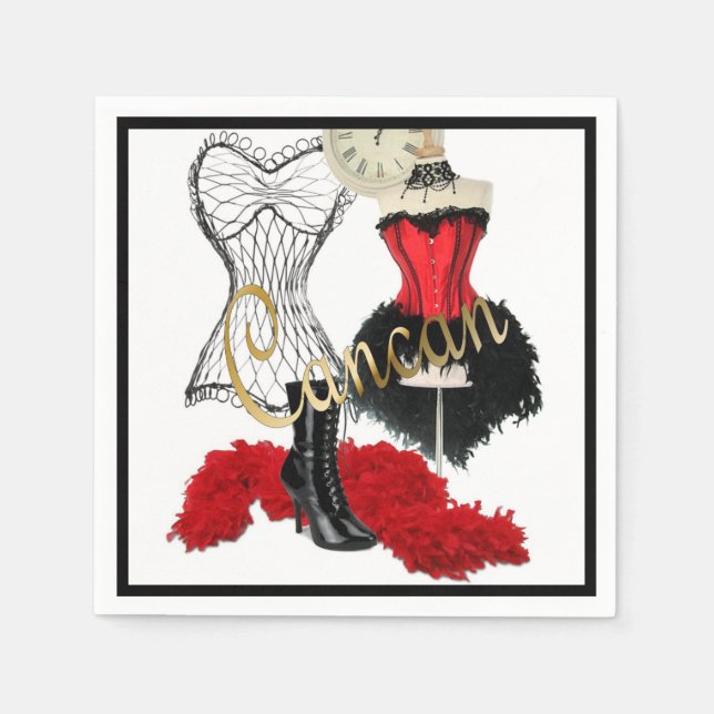 Serviette En Papier Costume cancan 1 (Devant)