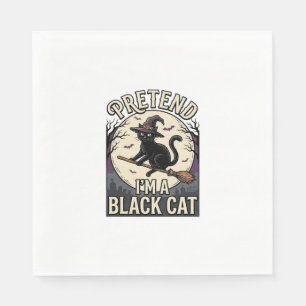 Serviette En Papier Costume de chat noir vintage Halloween sorcière ch