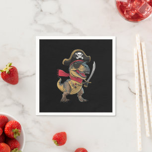 Serviette En Papier Costume de dinosaure pirate T-Rex drôle d'Hallowee