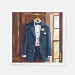 Serviette En Papier Costume de Garçon d'Honneur Aquarelle Enterremen