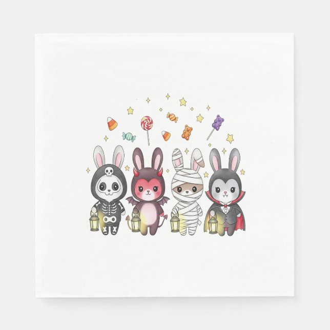 Serviette En Papier Costume de lapin mignon Halloween (Devant)