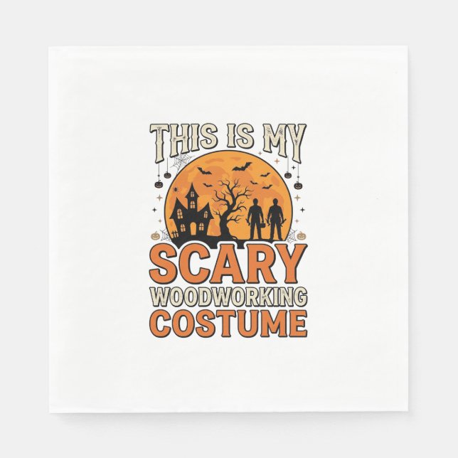 Serviette En Papier Costume de menuiserie effrayant Halloween Design V (Devant)