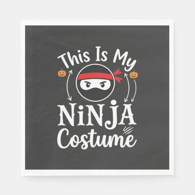 Serviette En Papier Costume de ninja drôle Design Halloween_1 (Devant)