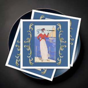Serviette En Papier Costume de Yacht par George Barbier Carré