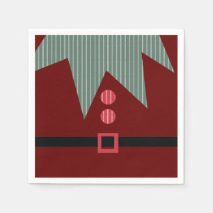 Serviette En Papier Costume d'elfe de Noël Fête de vacances