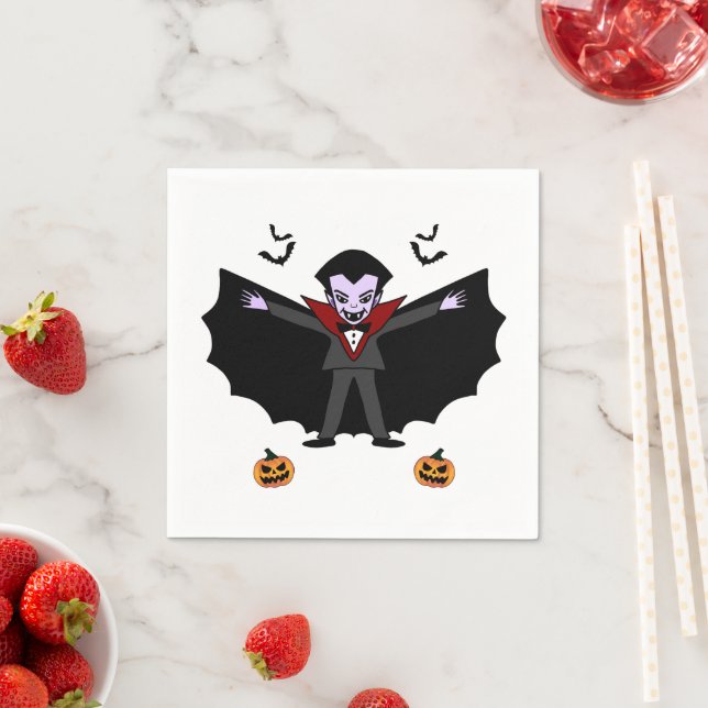 Serviette En Papier Costume d'Halloween éffrayant Dracula Vam (En situation)