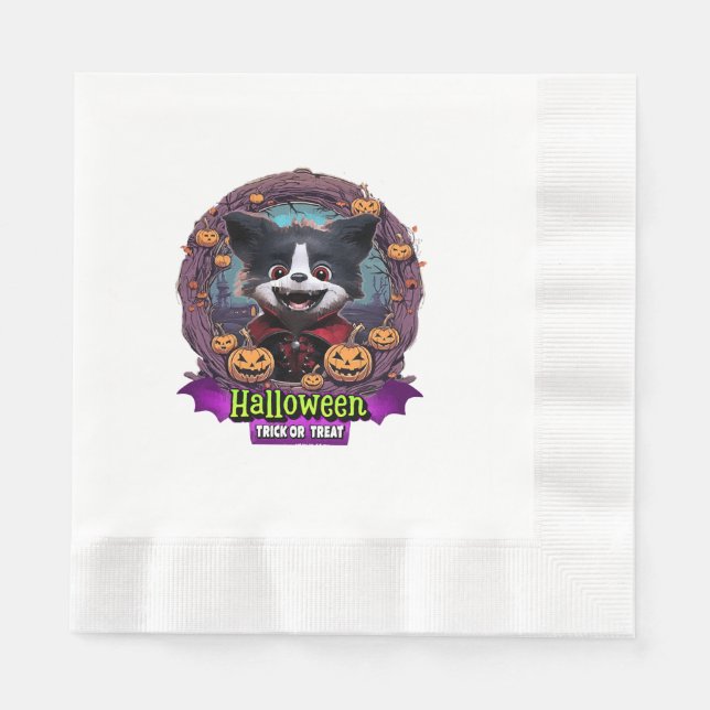 Serviette En Papier Costume d'Halloween pour chiot (Devant)
