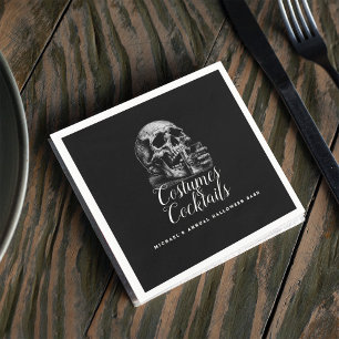 Serviette En Papier Costume et cocktails Black Halloween Party
