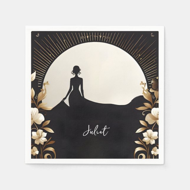 Serviette En Papier Costume Homme Smoking Noir Élégant Cérémonie de Ma (Devant)