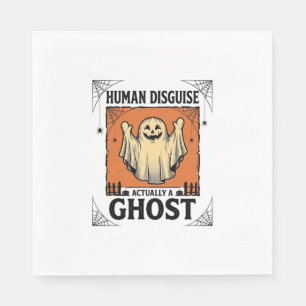 Serviette En Papier Costume Humain Fantôme Humour Halloween Vintage_1