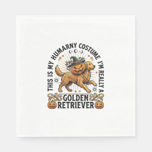Serviette En Papier Costume humain Halloween Chien Retriever Doré Citr