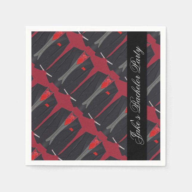 Serviette En Papier Costume noir homme personnalisé et serviettes de C (Devant)