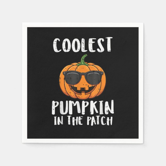 Serviette En Papier Costume Patch Citrouille Le Plus Cool Halloween Ho (Devant)