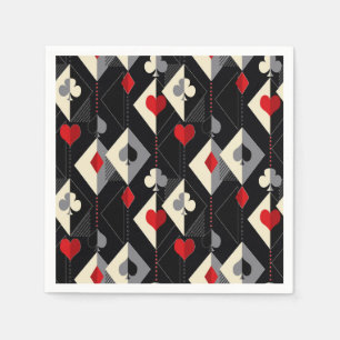 Serviette En Papier Costumes de jeu de cartes en poker.