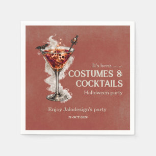 Serviette En Papier Costumes Élégants Simples Cocktails Soirée Hallowe