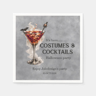Serviette En Papier Costumes Élégants Simples Cocktails Soirée Hallowe