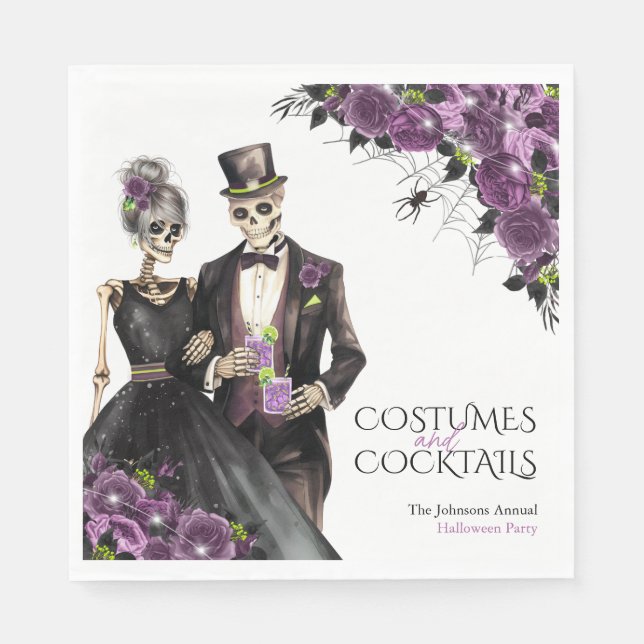 Serviette En Papier Costumes et cocktails Fête d'Halloween pour adulte (Devant)