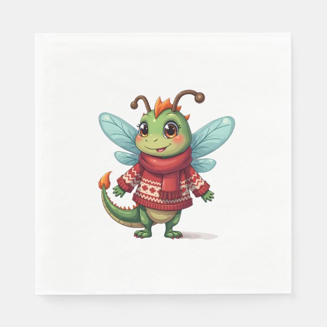 Serviette En Papier Cosy Christmas Dragonfly (Devant)