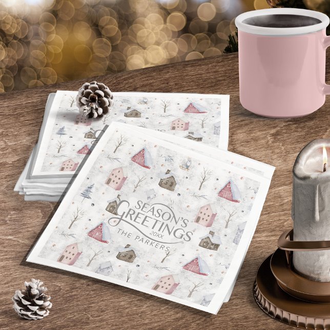 Serviette En Papier Cosy Home Christmas Pink ID985 (Créateur téléchargé)