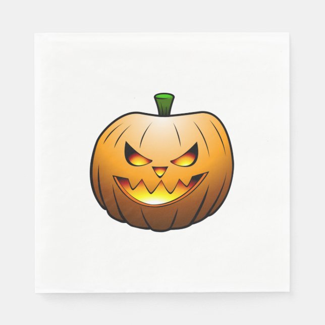 Serviette En Papier Cosy Jack olantern Citrouille d'Halloween (Devant)