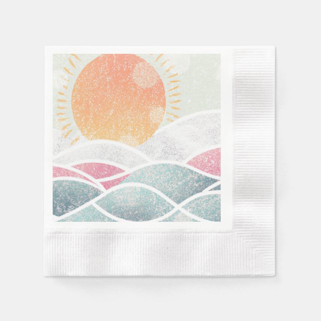 Serviette En Papier Côté/Plage/ensoleillé (Devant)