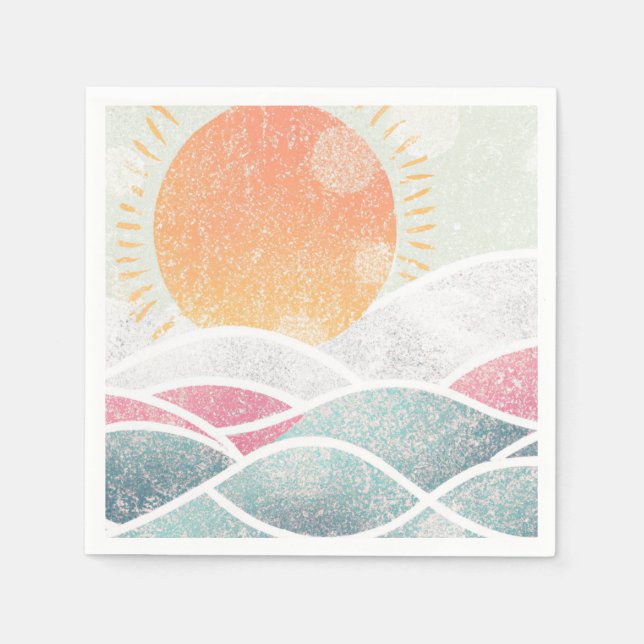 Serviette En Papier Côté/Plage/ensoleillé (Devant)
