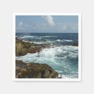 Serviette En Papier Côte rocheuse d'Aruba et océan bleu