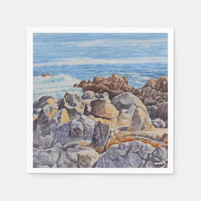 Serviette En Papier Côte rocheuse de Monterey (Devant)