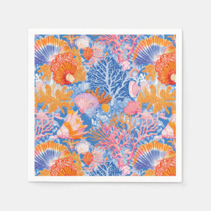 Serviette En Papier Côtière rustique - Coquillages, Starfish, Reef (19