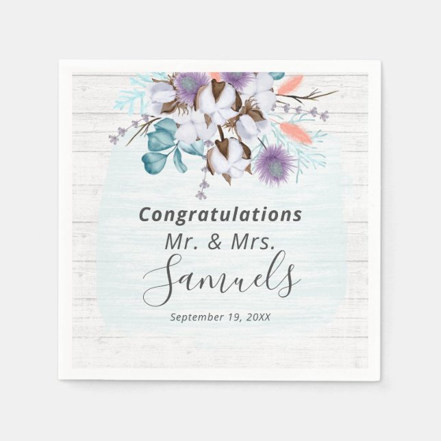 Serviette En Papier Coton de pays du sud Boll Botanique Rustique Bois (Devant)