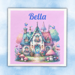 Serviette En Papier Cottage rose et bleu Cottage Core Monogramme sur r