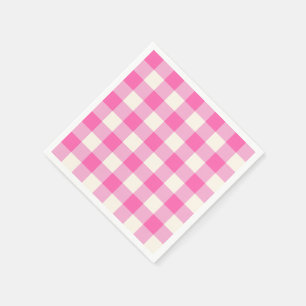 Serviette En Papier Cottagecore En vichy rose